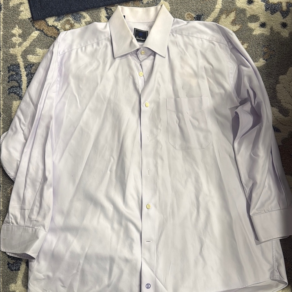 David Donahue Light Purple Dress Shirt with Pointed Collar